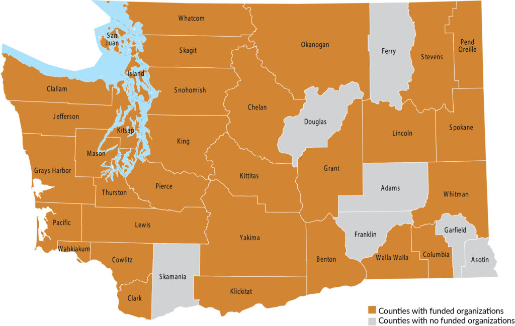 map of Washington State counties