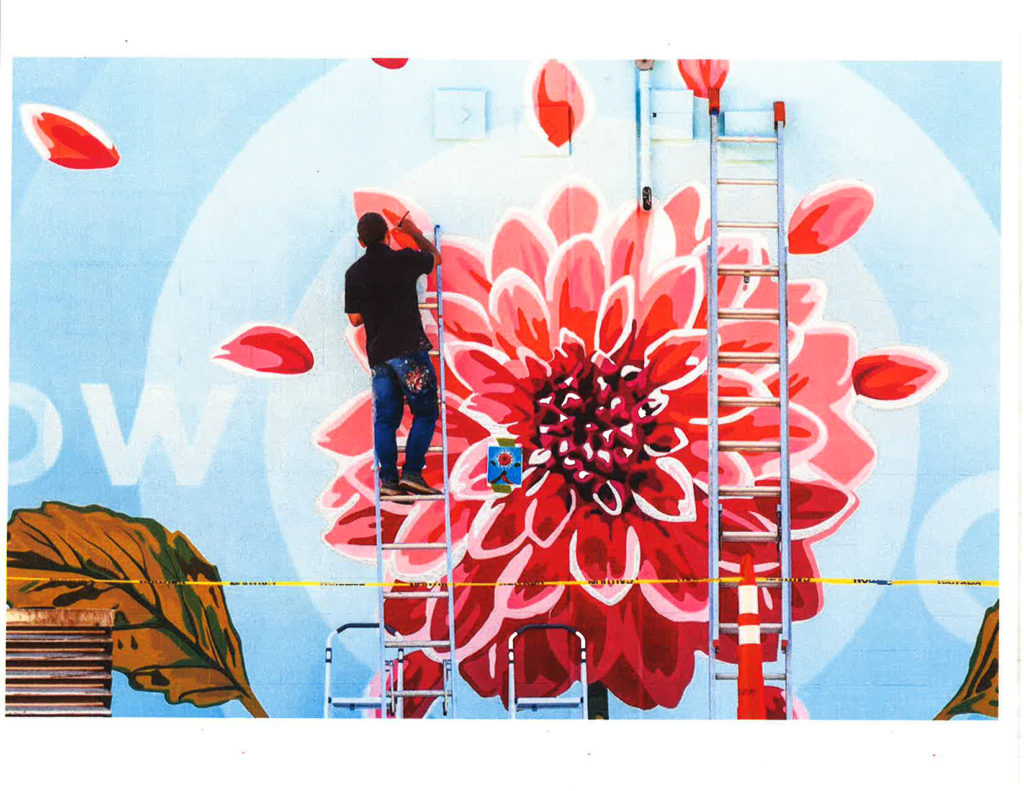 artist painting mural
